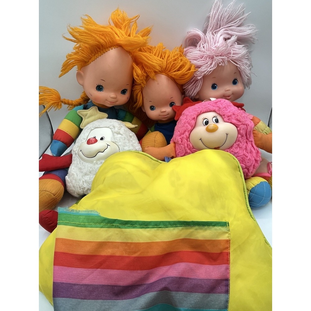 Vintage 1983 Rainbow Brite Doll Plush Lot Tickled Pink Twink Dee Lite 6pc TLC